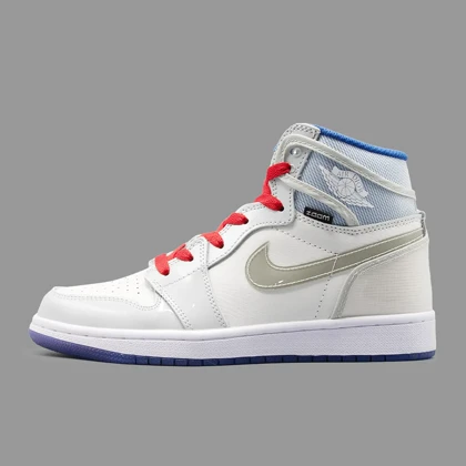 نایکی جردن 1 زوم سفید آبی ساق‌دار Nike Air Jordan 1 Retro High Zoom White Racer Blue