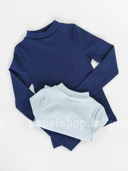 بلوز کبریتی یقه سه سانت آستین بلند