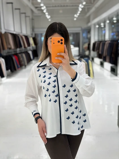 شومیز لینن پروانه افرا کد 14003773