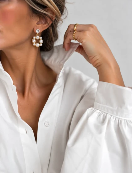 گوشواره آویز مرواریدی