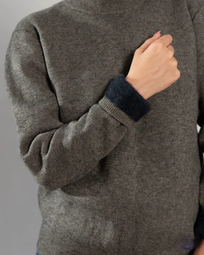 بافت یقه اسکی زنانه داخل کرکی