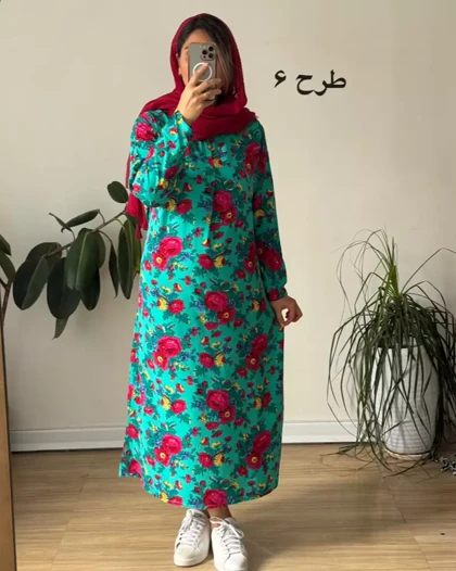 پیراهن ساحلی نخی مینا