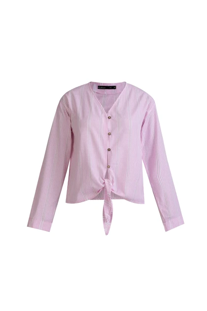 شومیز جلو گره دار نخی - 3161