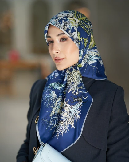 روسری ابریشم توییل دوردستدوز (قواره صد) 30172