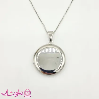 گردنبند لاکت مردانه زنانه دایره نقره ای