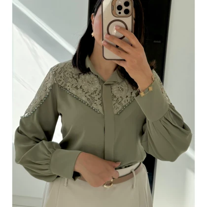 شومیز مجلسی زنانه مدل مخمل سنگدوزی