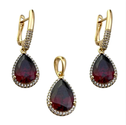 نیم ست زنانه ژوپینگ طرح جواهری با نگین اشکی