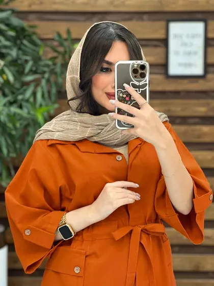مانتو دکمه مخفی بغل جیب