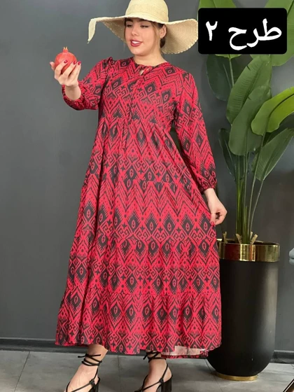 پیراهن فلور چین‌دار کد 1520