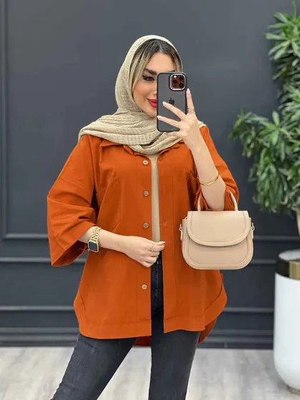 مانتو لینن جیب دکمه