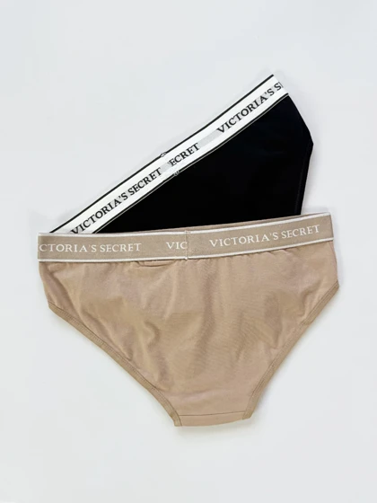 شورت اسلیپ زنانه نخ پنبه کمر کش ساده بسته 2 عددی ویکتوریا سکرت Victoria's Secret