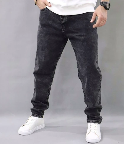 شلوار مافیت ذغالی بدون زاپ مردانه پارچه کجراه پنبه گرماژ بالا کد 61