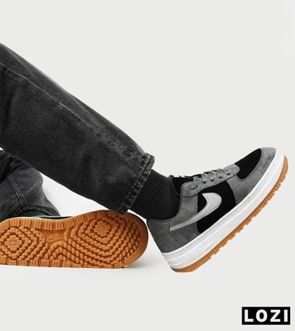 کفش کتانی مردانه بزرگ پا طوسی مشکی NIKE AIR FORCE مدل 4063