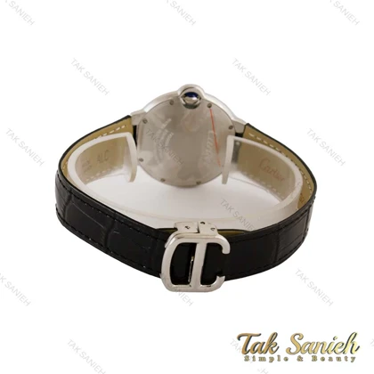 ساعت کارتیه بالن بلو زنانه فول نگین سیلور بند چرم Cartier-5264-L