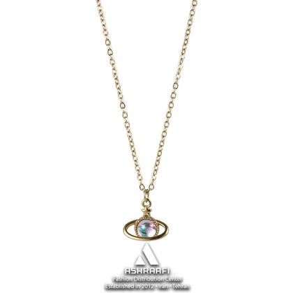 گردنبند زنانه کهکشانی Saturn Planet Necklace G