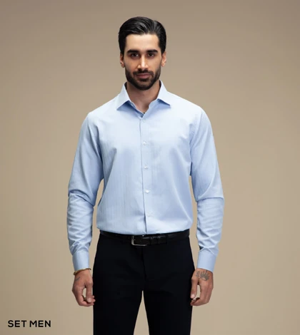 پیراهن مردانه آستین بلند طرح جناغی