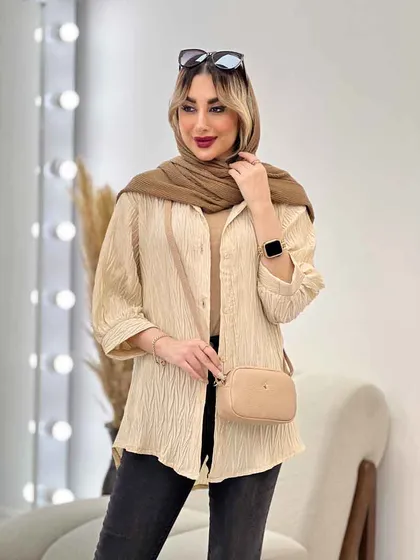 شومیز جلو دکمه آستین سه ربع