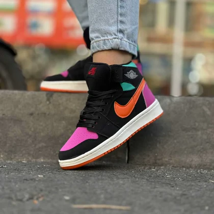 کتانی نایک جردن 1 ساق‌دار مشکی رنگی کد 6696