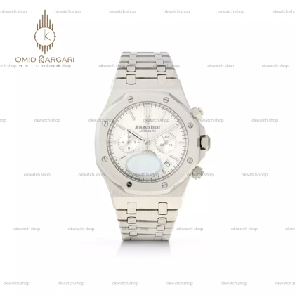 ساعت مچی اودمار پیگه کورنوگراف بند سیلور صفحه سفید Audemars Piguet