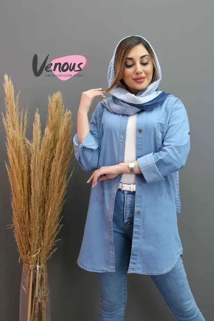 مانتو جین جلو دکمه