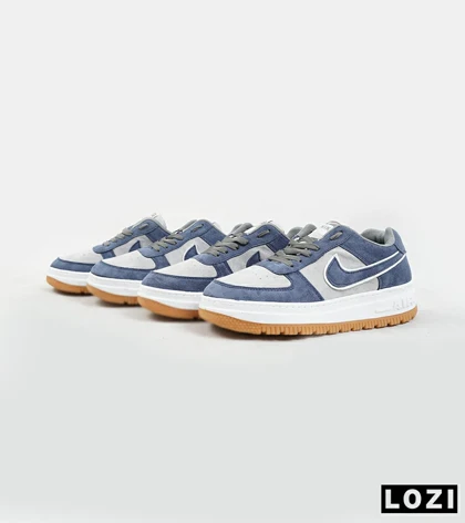 کفش کتانی مردانه و زنانه سفید آبی نایک NIKE AIR FORCE مدل 7767