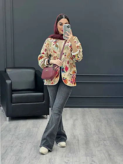 مانتو کوک دوزی گل‌دار