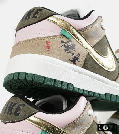 کفش کتانی مردانه و زنانه کرم سبز طلایی نایک NIKE Dunk Low Remastered