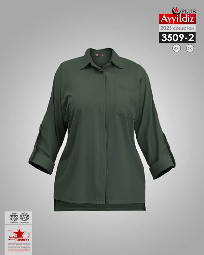 شومیز/ مانتو زنانه سایز بزرگ کد 3509