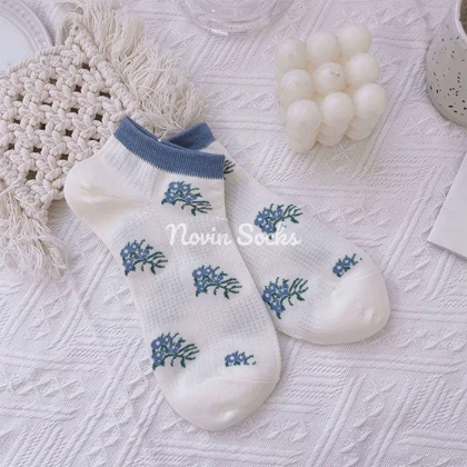 جوراب آبی گل‌گلی1029