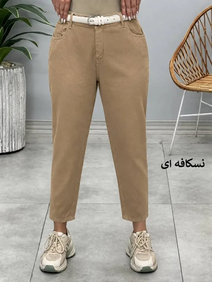 7319-شلوار مام فیت کتان