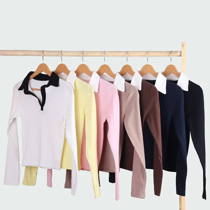 بلوز کبریتی یقه دار آستین بلند کد 0204