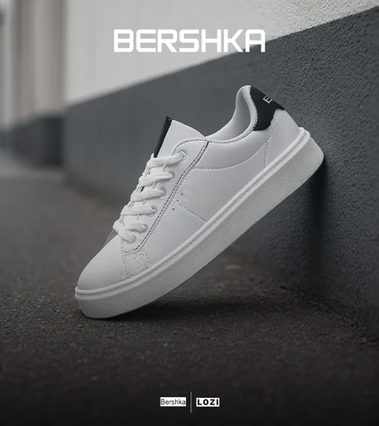 کفش کتانی مردانه سفید BERSHKA مدل 7601