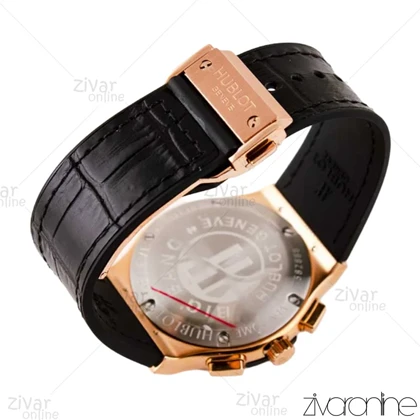 ست ساعت هابلوت کلاسیک فیوژن سه موتوره مشکی رزگلد بند چرمی 102919