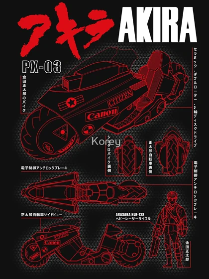 تیشرت آکیرا | AKIRA - Kaneda bike blueprint کد 224096