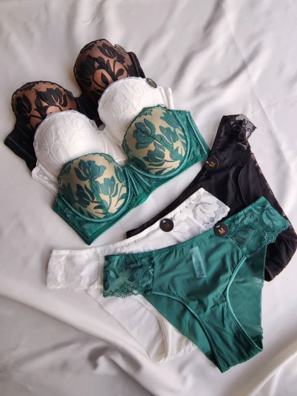 ست شورت و سوتین جکدار فنردار اروپایی کد: 9032