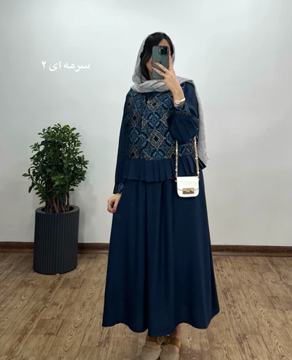 ست پیراهن مانتویی به همراه وست سوزندوزی شده کد2425