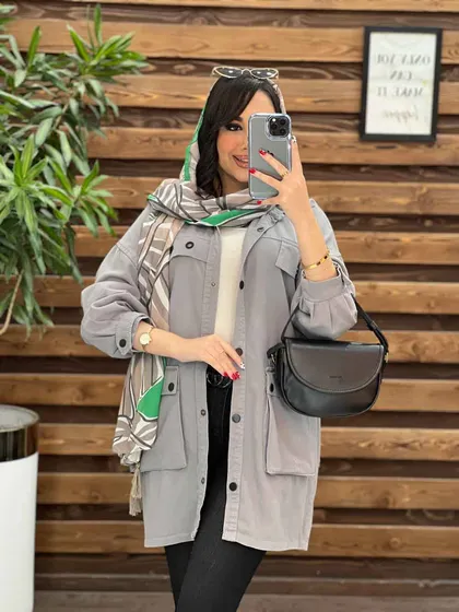 مانتو کتان ژیله پرچی