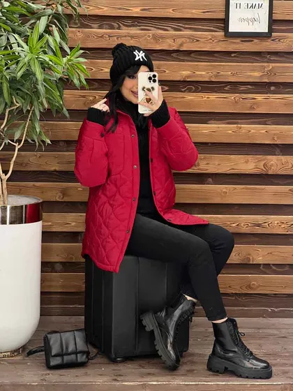 کاپشن گلدونی تک جیب
