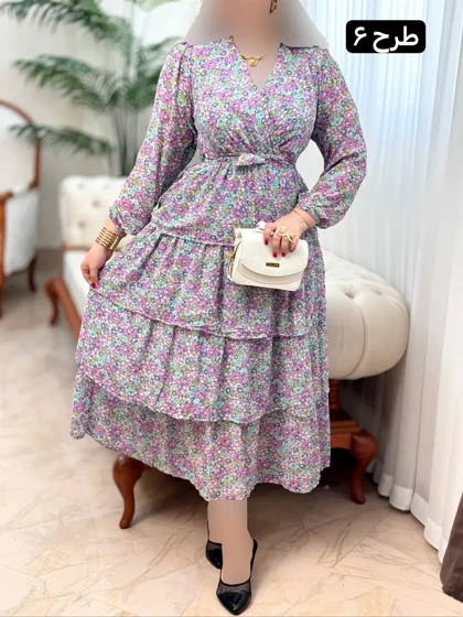 پیراهن حریر طبقه‌ای 3170