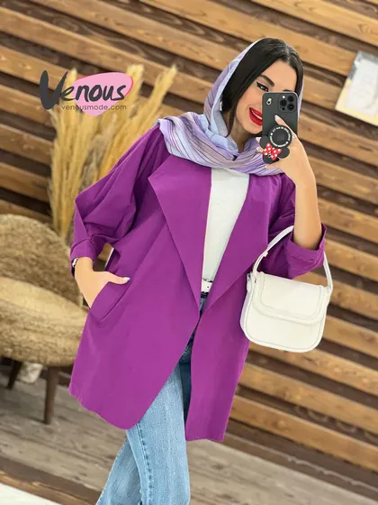 مانتو لینن کتی یقه آمریکایی