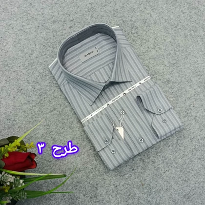 پیراهن راه راه استین بلند مردانه _ قواره کلاسیک _استایل رسمی