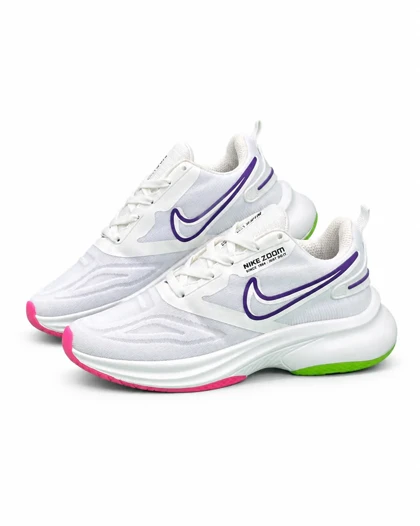 کفش کتانی زنانه مدل نایک ایر زوم سفید بنفش NIKE IR ZOOM
