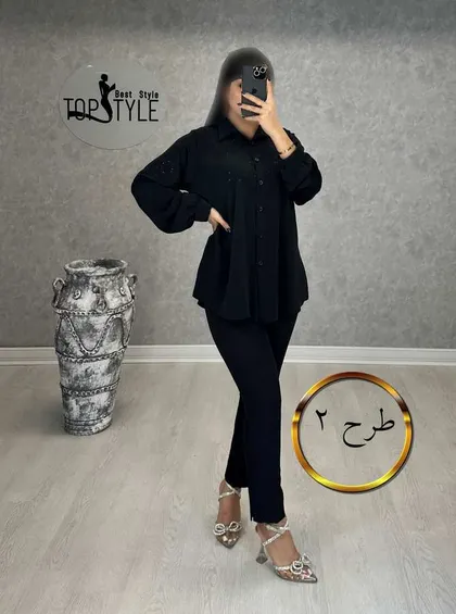 شومیز نگین طرح دار : 8621