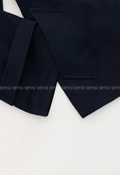 ترنچ کت یقه ایستاده کتان@کد1004635