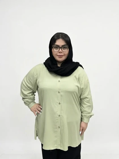 شومیز یقه دار گل بابونه سایز بزرگ