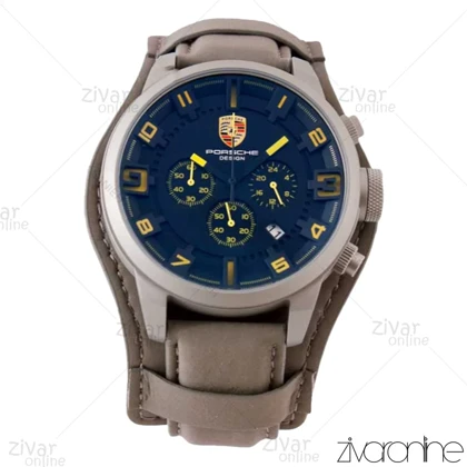 ساعت پورشه دیزاین مردانه سه موتوره بند چرم طوسی 103424