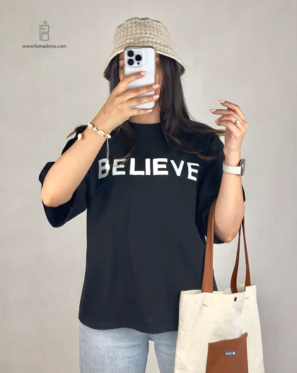 تیشرت باکسی طرح Believe