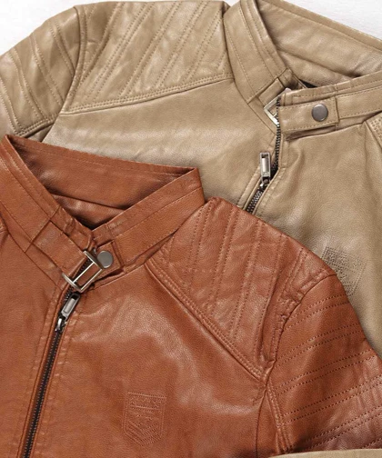 کت چرم مردانه ساده 8822