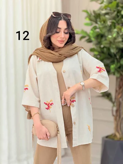 شومیز نچرال طرح دار
