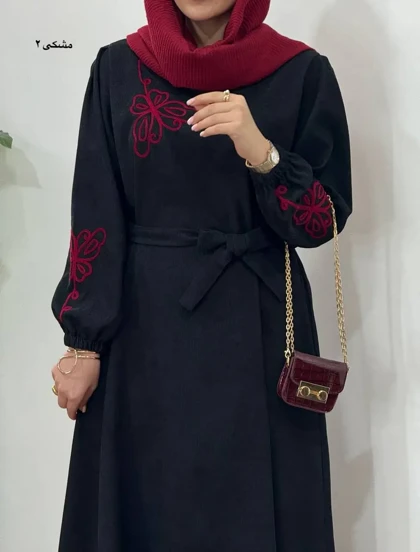 پیراهن مانتویی گلدوزی یامین